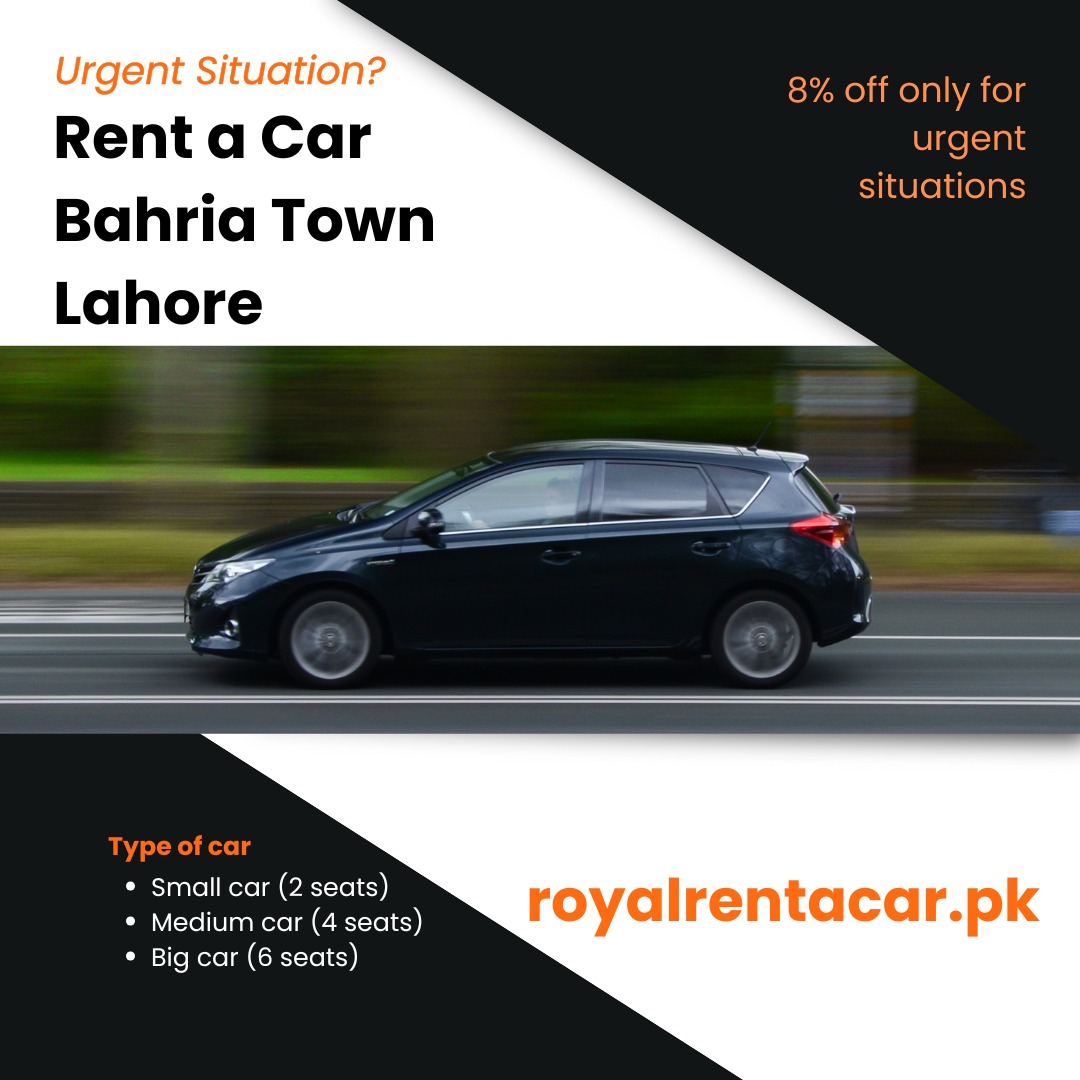 rent a car bahria town lahore